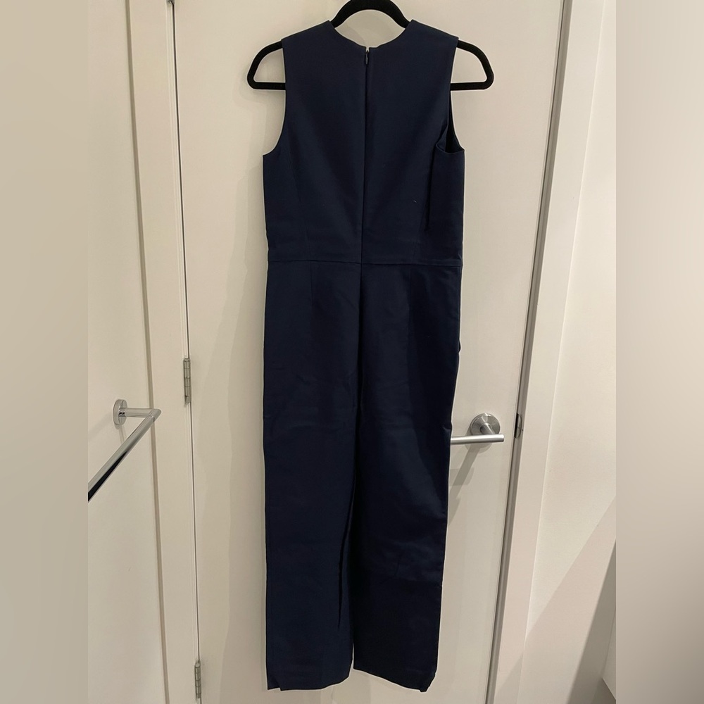 Everlane structured cotton jumpsuit in navy blue